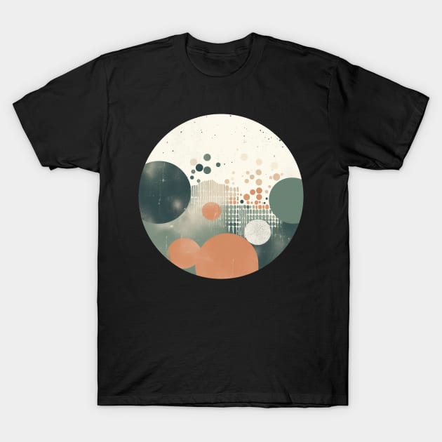 Light Bubbly Circles and Patterns Earthy Textured T-Shirt by yambuto
